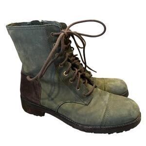 UGG Kilmer II Combat Boots Women's 10 Suede Sherpa Shearling Lined Olive Green